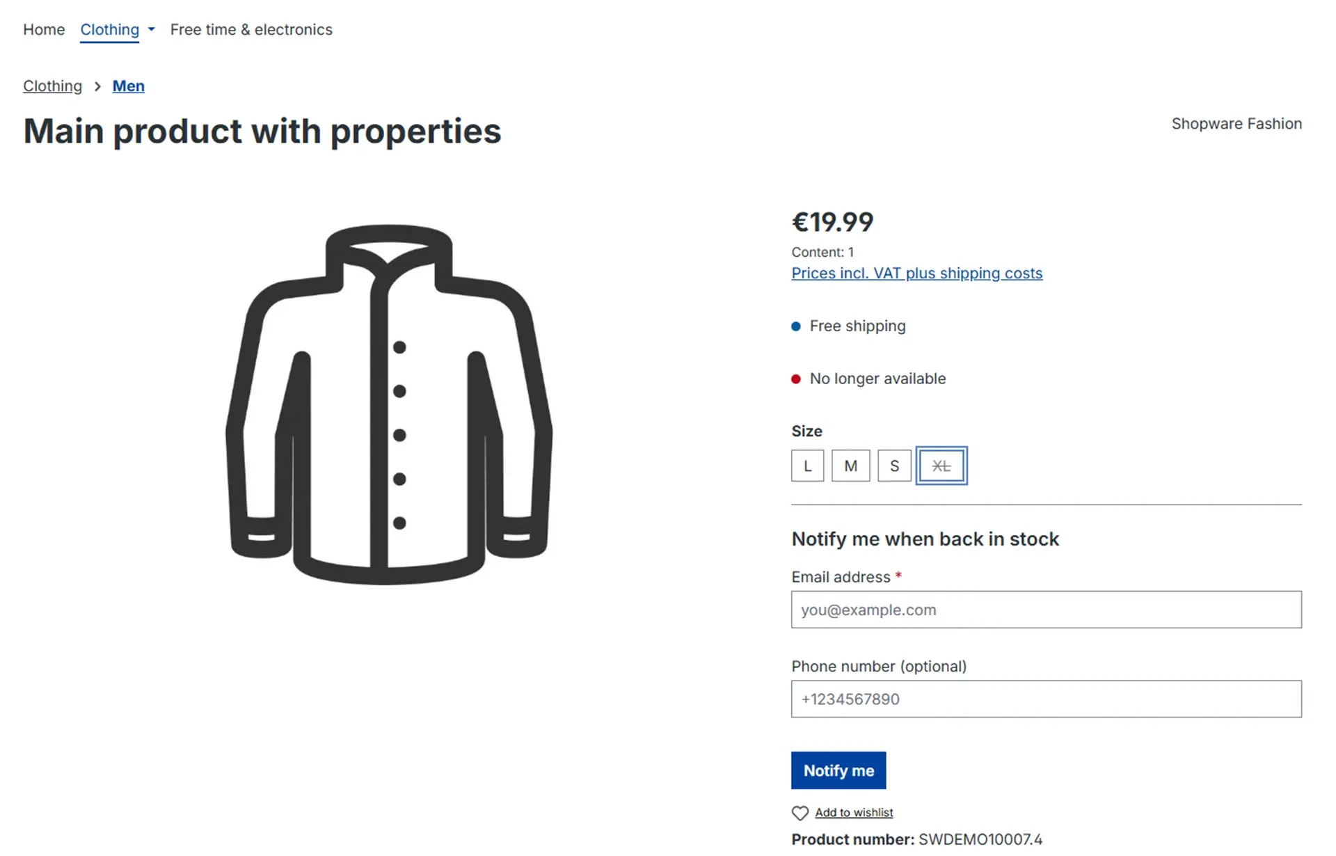 Subscribe to an unavailable variant in the storefront