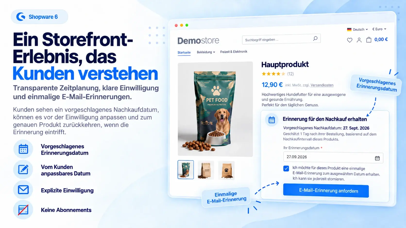 Produktgrafik: Erinnerungstermin und Einwilligung des Kunden